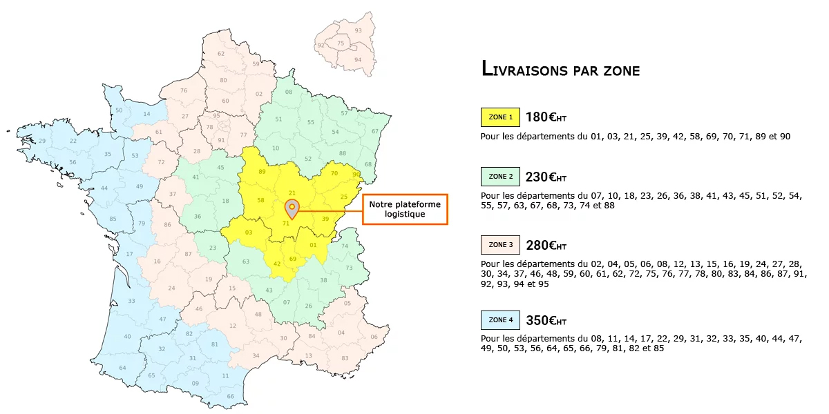 Livraisons par zone