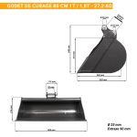 Dimensions Godet de curage 80cm Mini Pelle 1T / 1,8T
